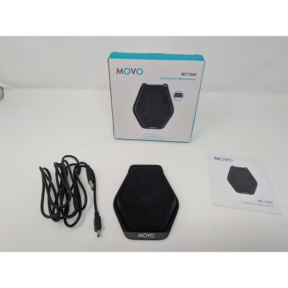 Movo MC1000 USB Conference Microphone 180° 20ft Pickup Zoom Teams Plug Play